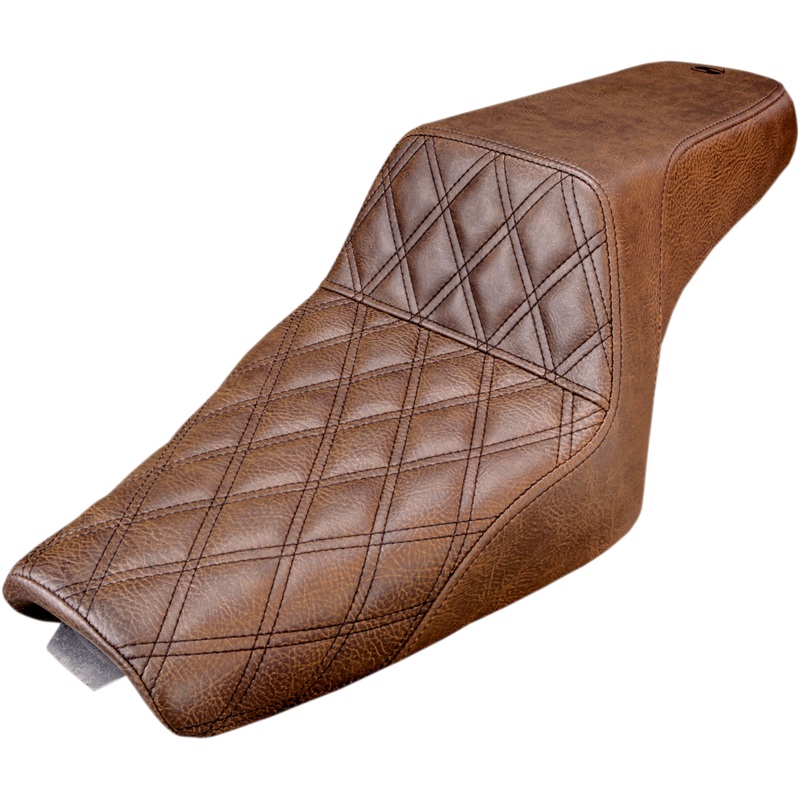 SADDLEMEN Step Up Seat – Lattice Stitched – Brown – XL  with 3.3 Gallon Tanks Step Up Seat  Lattice Stitched