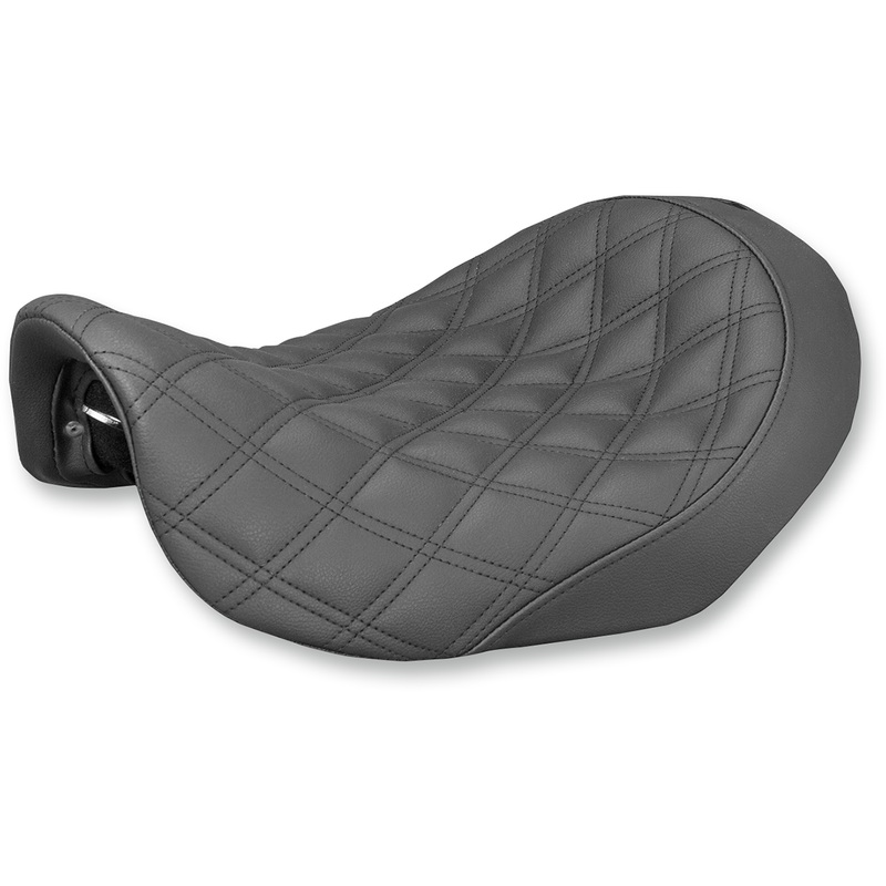 SADDLEMEN Renegade Seat – Lattice Stitched – Black – Dyna Renegade LS Solo Seat