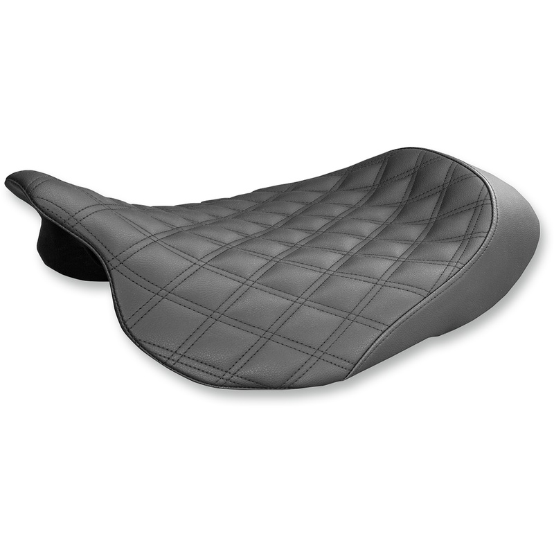 SADDLEMEN Renegade Seat – Lattice Stitched – Black – FLH Renegade LS Solo Seat