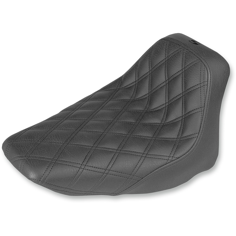 SADDLEMEN Renegade Seat – Lattice Stitched – Black – FLST Renegade LS Solo Seat