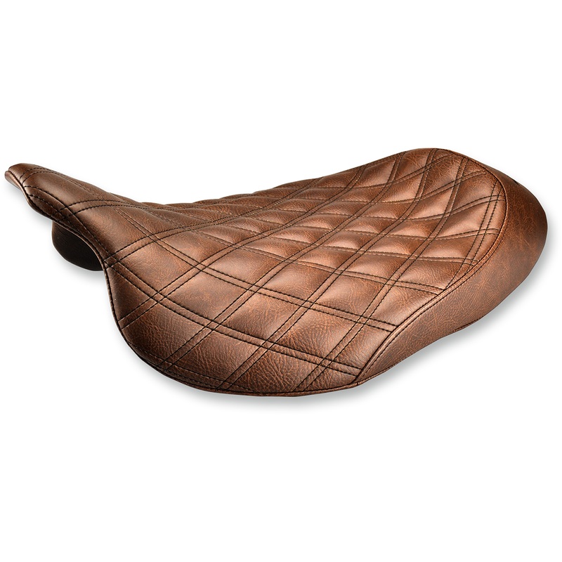 SADDLEMEN Renegade Seat – Lattice Stitched – Brown – FLH Renegade LS Solo Seat