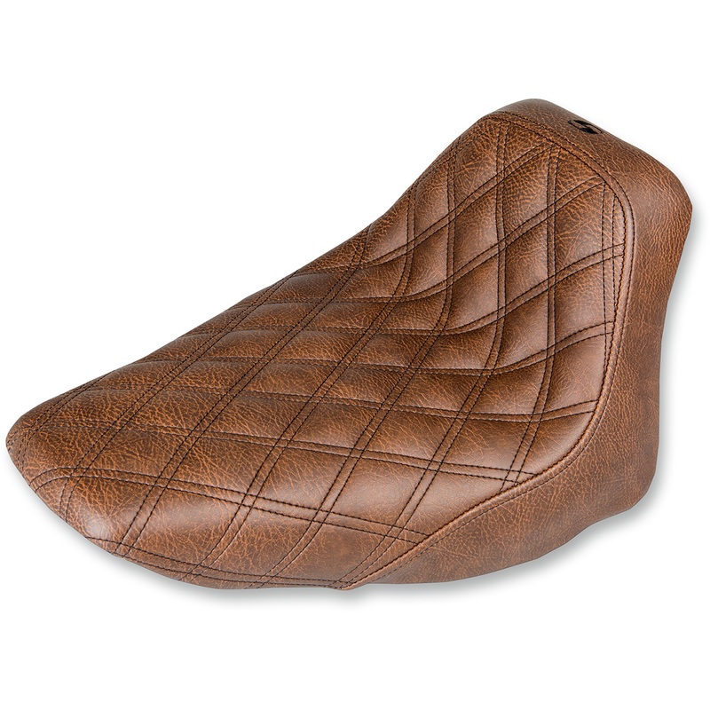 SADDLEMEN Renegade Seat – Lattice Stitched – Brown – FLST Renegade LS Solo Seat