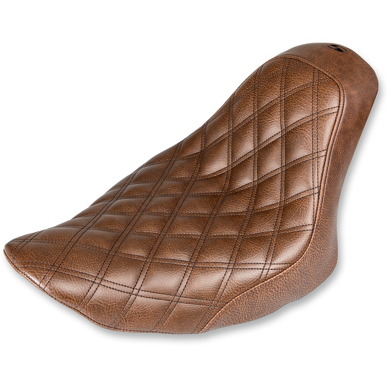 SADDLEMEN Renegade Seat – Lattice Stitched – Brown – FXST Renegade LS Solo Seat