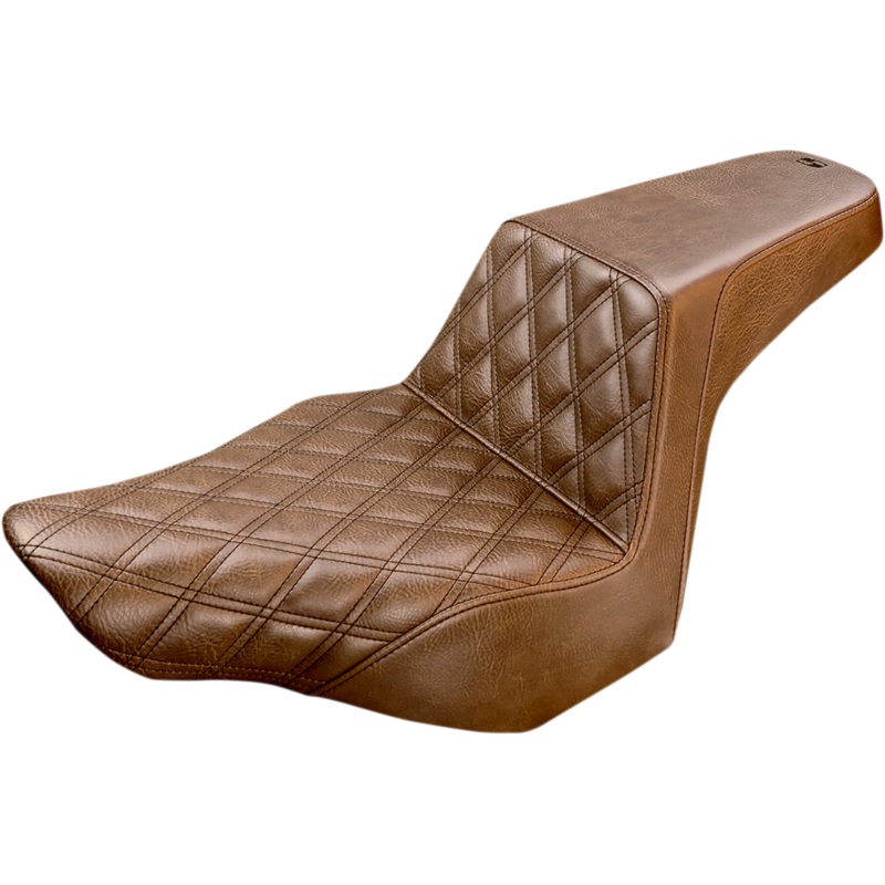 SADDLEMEN Step Up Seat – Driver Lattice Stitched – Brown – FXSB Step Up Seat  Front Lattice Stitch