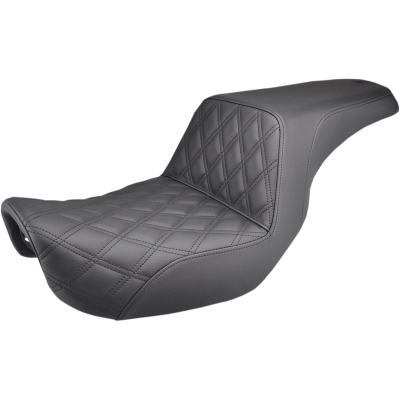 SADDLEMEN Step Up Seat – Lattice Stitched – Dyna Step Up Seat  Front Lattice Stitch