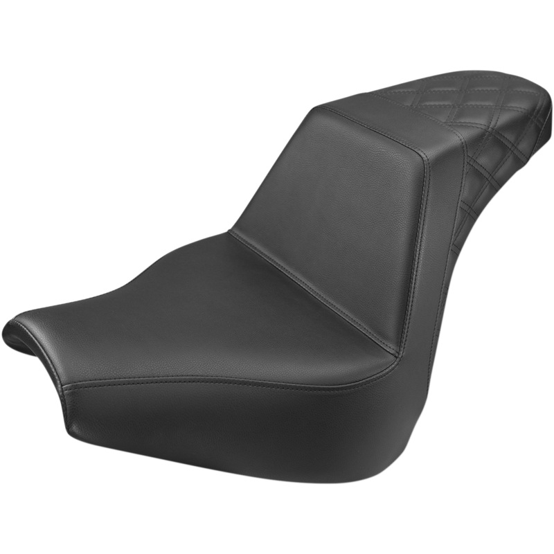 SADDLEMEN Step Up Seat – Passenger Lattice Stitched – Black Step Up Seat  Rear Lattice Stitch