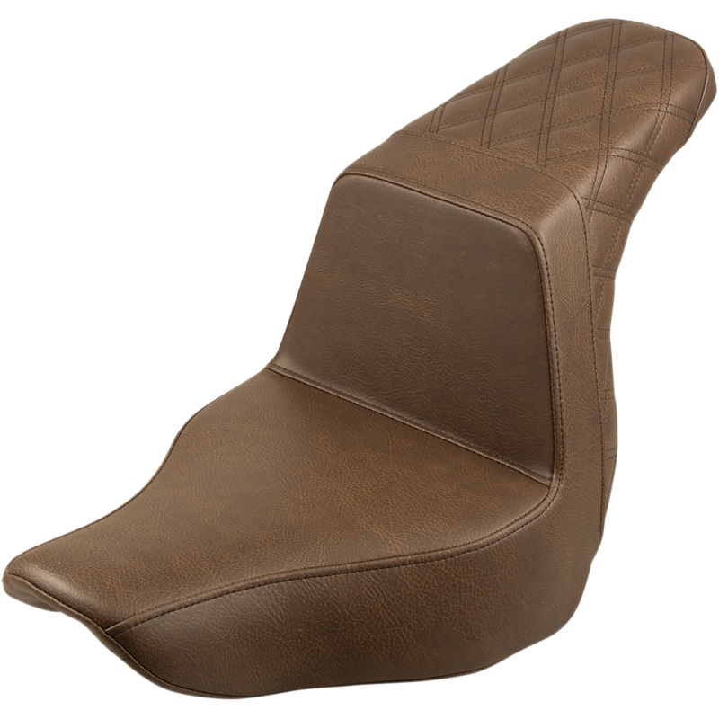 SADDLEMEN Step Up Seat – Passenger Lattice Stitched – Brown Step Up Seat  Rear Lattice Stitch