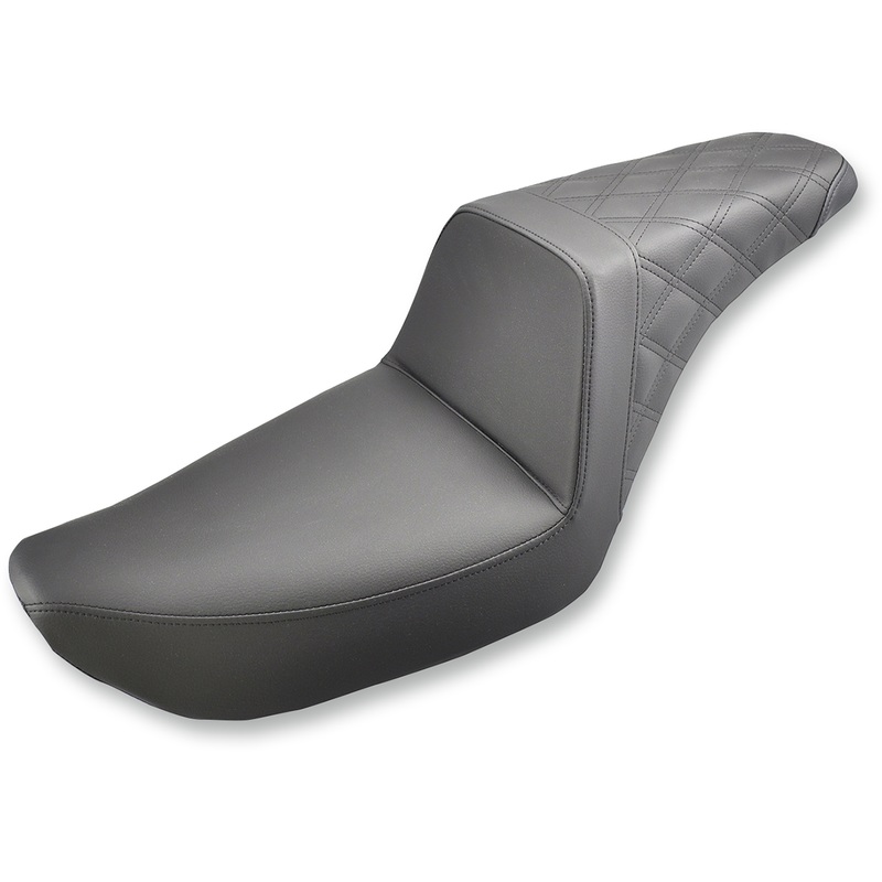 SADDLEMEN Step Up Seat – Rear Lattice Stitched – Dyna Rear Step Up LS Seat