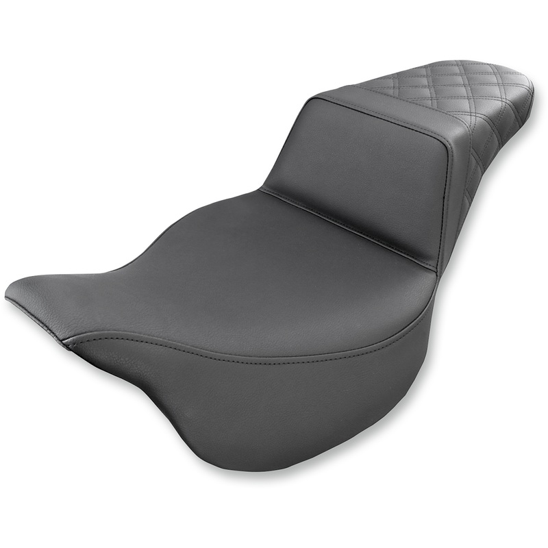 SADDLEMEN Step Up Seat – Rear Lattice Stitched – FLH Step Up Seat  Rear Lattice Stitch