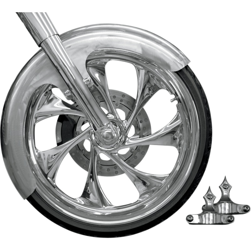 RC COMPONENTS Builder Front Fender Kit with Chrome Adapters – For 23 Wheel Front Fender Kit for 23 Wheel