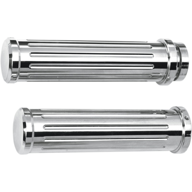 PRO-ONE PERF.MFG. Ball-Milled Billet Grips Chrome Billet Grips