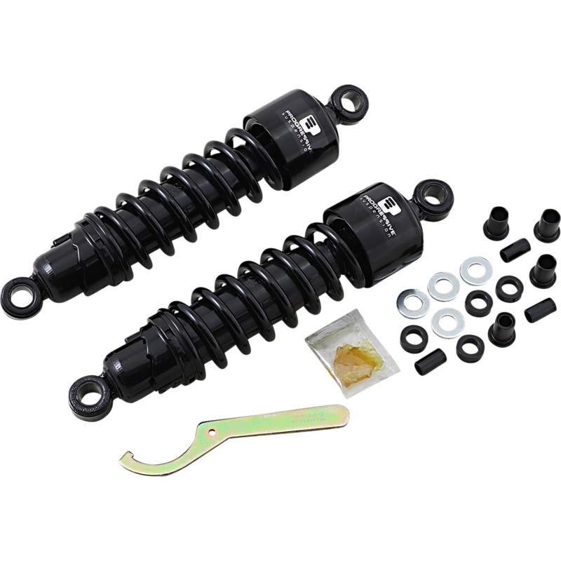 PROGRESSIVE SUSPENSION 412 Series Shock – 12 – Standard – Black – FLH/T 412 Series Shocks  Black