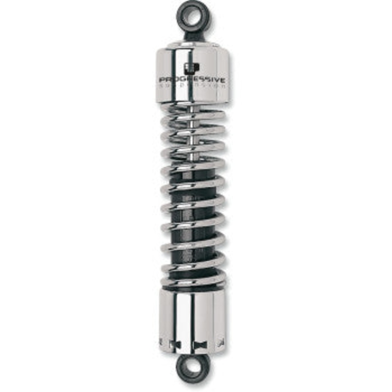 PROGRESSIVE SUSPENSION 412 Series Shock – 12 – Standard – Chrome – FLH/T 412 Series Shocks  Chrome