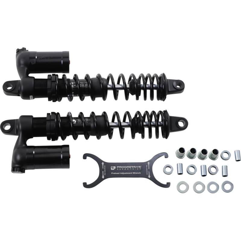 PROGRESSIVE SUSPENSION 970 Series Piggyback Shocks – Gloss Black/Matte Black – 15.00 970 Series Piggyback Shocks