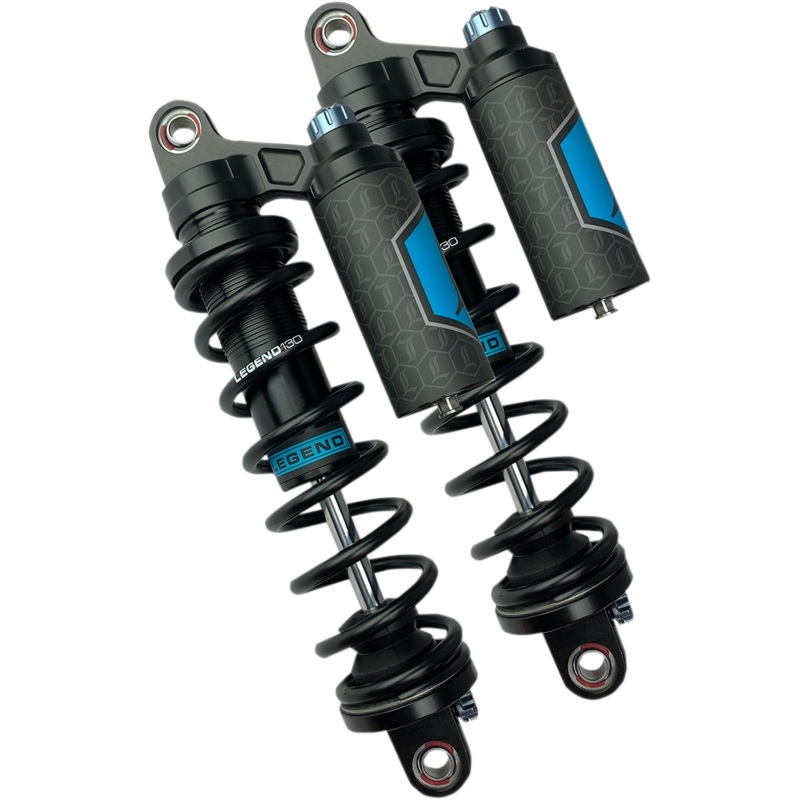 LEGEND SUSPENSION REVO ARC Piggyback Shocks – Standard – Black – 13 – ’99-’17 Dyna REVO ARC Piggyback Coil Suspension