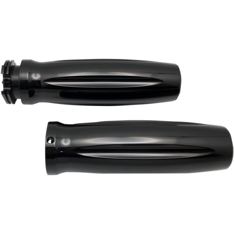 PRO-ONE PERF.MFG. Black Contour Billet Grips Black Billet Grips