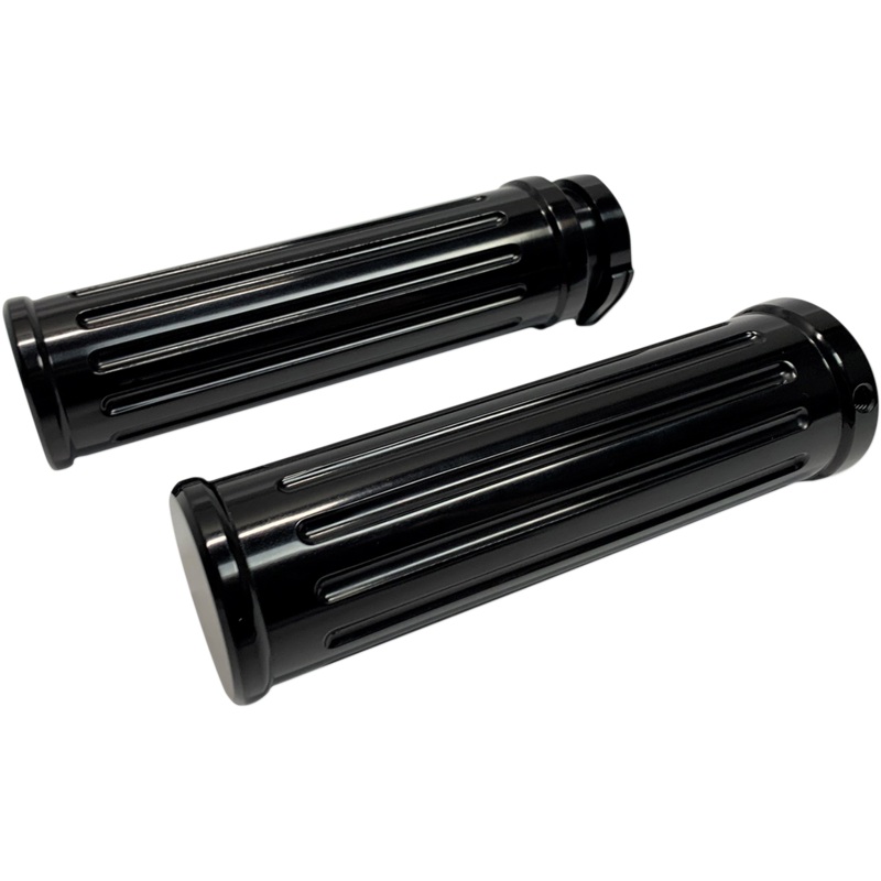 PRO-ONE PERF.MFG. Black Smooth Billet Grips Black Billet Grips