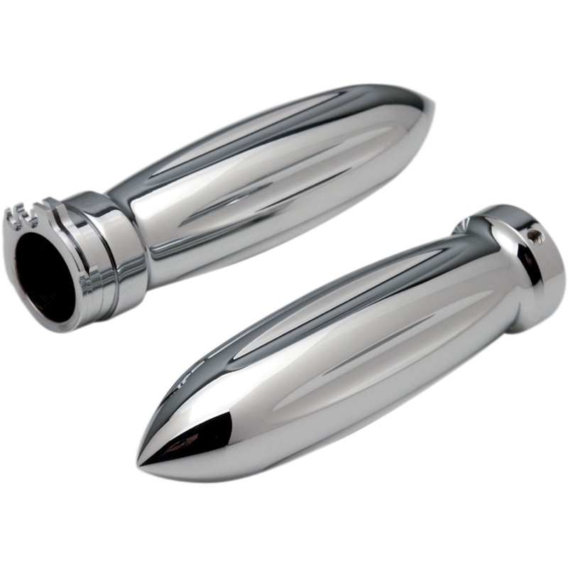 PRO-ONE PERF.MFG. Contour Ball-Milled Grips Chrome Billet Grips
