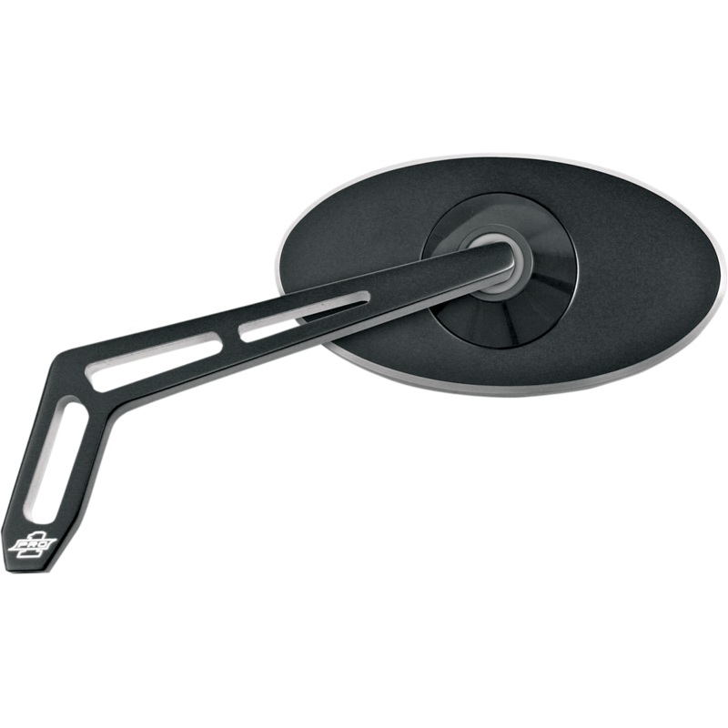 PRO-ONE PERF.MFG. Mirror – Oval – Black – Left Billet Aluminum Mirrors with Clear Glass  Weekend Warrior