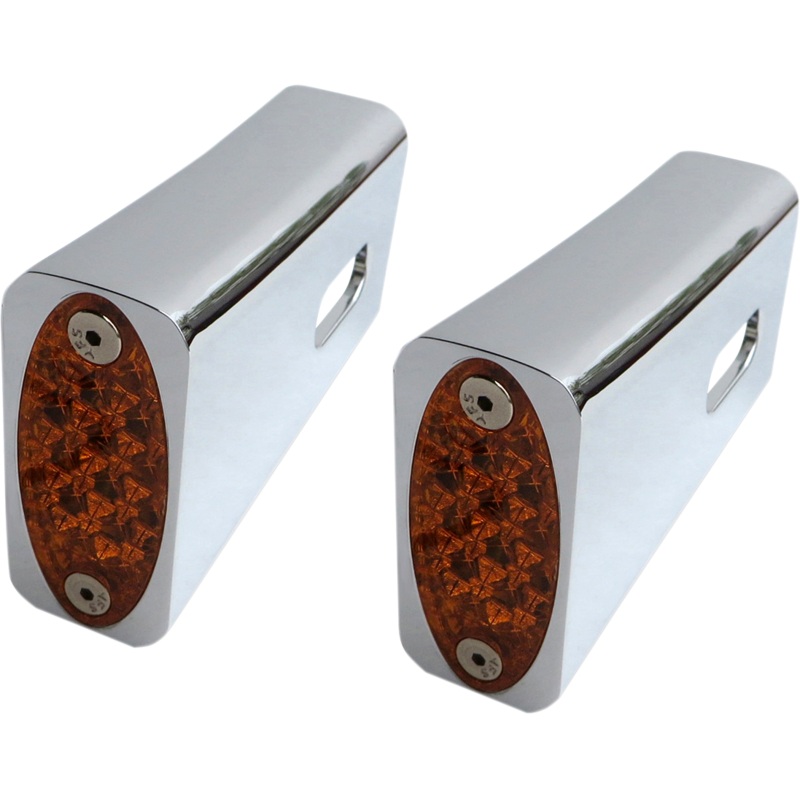 PRO-ONE PERF.MFG. Strut LED Marker Light – Chrome/Amber Fender Strut LED Marker Lights