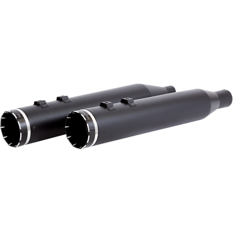 KHROME WERKS 4.5 Mufflers for Touring – Black with Tracer HP-Plus 4.5 Slip-On Mufflers