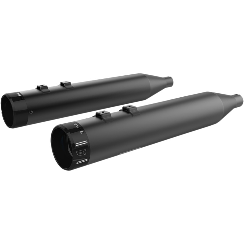 KHROME WERKS Mufflers – Black with Klassic Tip HP-Plus 4.5 Slip-On Mufflers