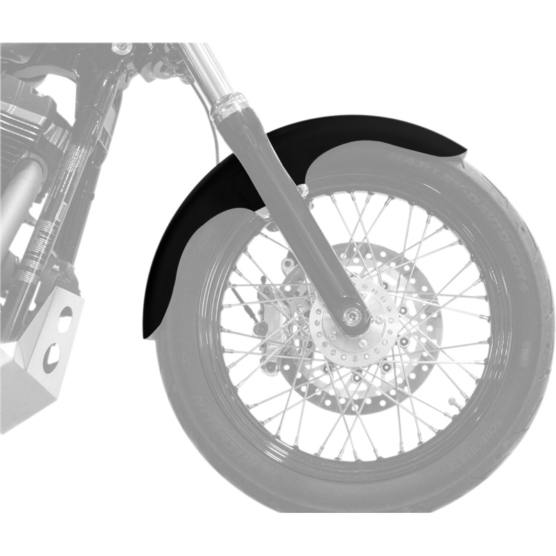 KLOCK WERKS Klub Fender Kit – w/ Satin Blocks – Steel – 19 Hugger Front Fender with Mounting Blocks for Softail/Dyna