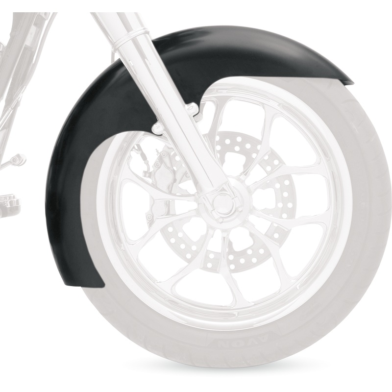 KLOCK WERKS Level Fender Kit – w/ Satin Blocks – Steel – 19 Hugger Front Fender with Mounting Blocks for Softail/Dyna