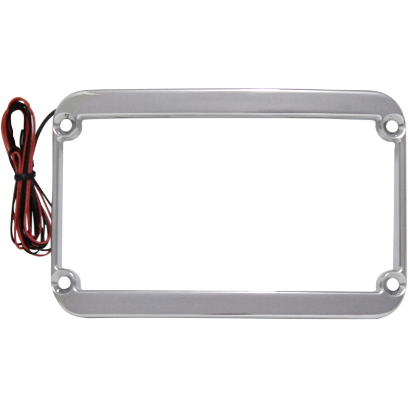 KLOCK WERKS License Plate Frame – Lighted – Chrome WFB Benchmark Stretched Rear Fender Lighted License Plate Frame