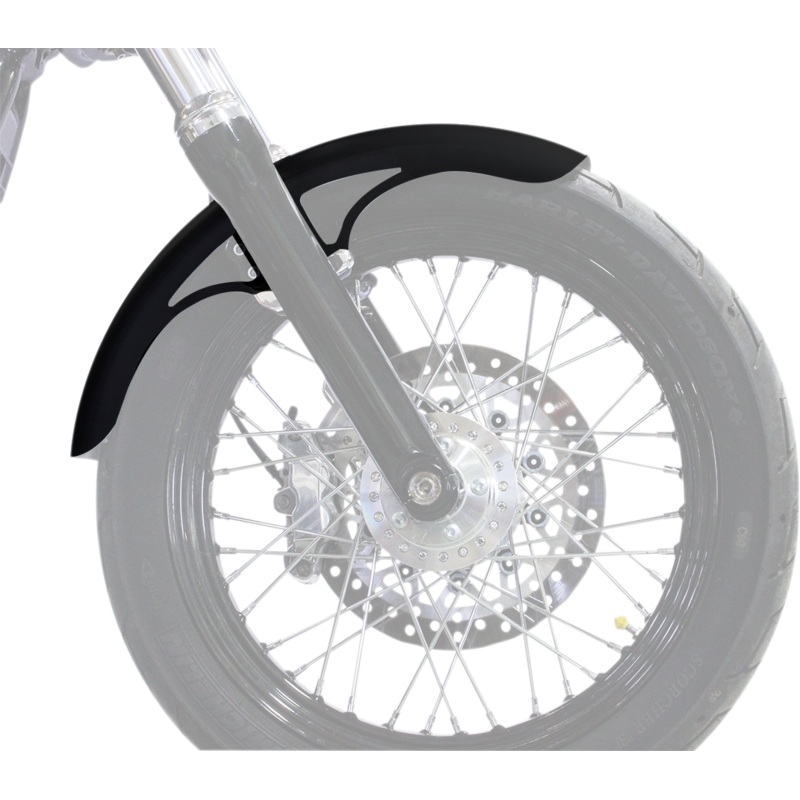 KLOCK WERKS P-Tom Fender Kit – w/ Raw Blocks – Steel – 19 Hugger Front Fender with Mounting Blocks for Softail/Dyna
