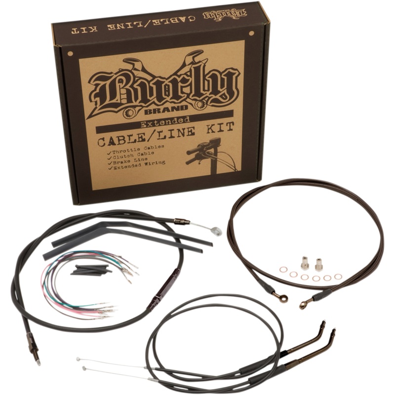 BURLY BRAND Black Vinyl Jail Bar Cable Kit For 12 Handlebars Jail Bar Cable Kit