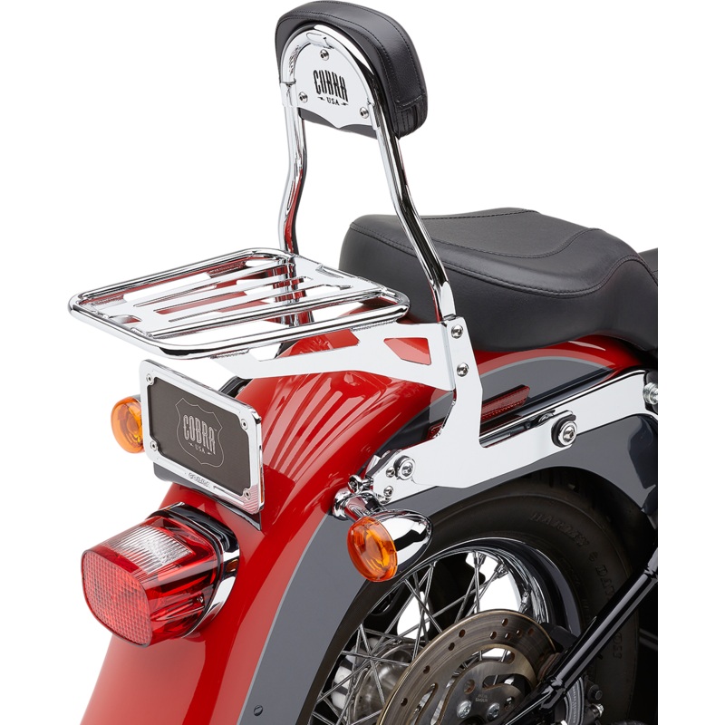 COBRA Backrest Kit – 14 – Chrome – Softail 602-2001