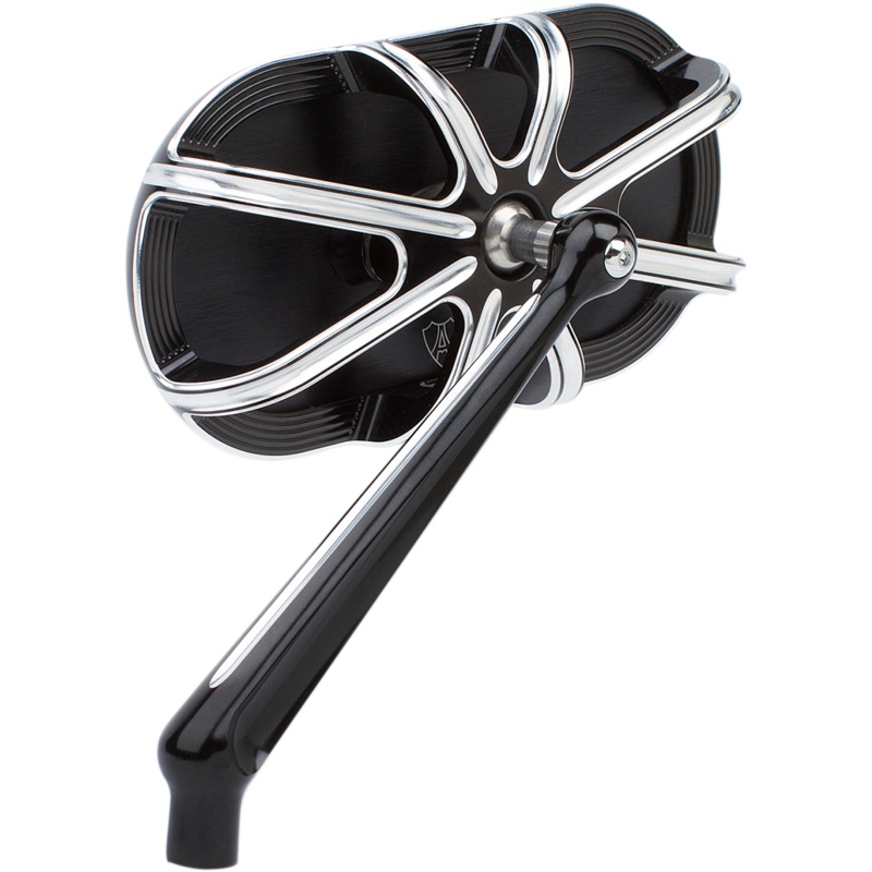 ARLEN NESS 10 Gauge Mirror – Black – Left Caged Series Mirror