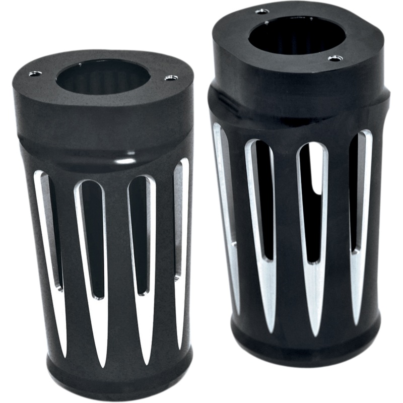 ARLEN NESS Deep Cut Fork Boot Covers – Black Anodized – FLHTD Aluminum Fork Boot Covers  Deep Cut
