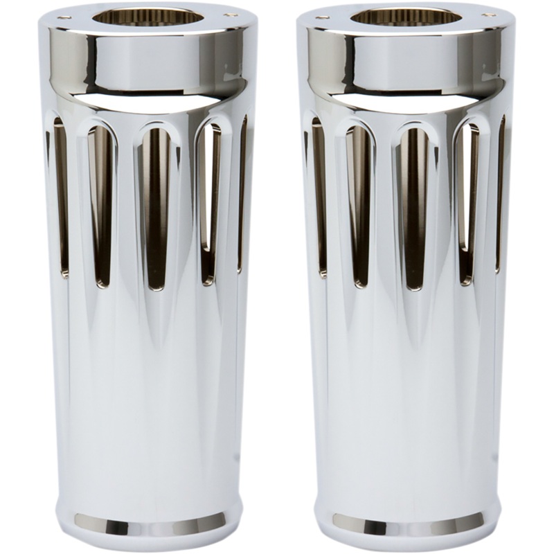 ARLEN NESS Deep Cut Fork Boot Covers – Chrome – +2 – FLT Aluminum Fork Boot Covers  Deep Cut