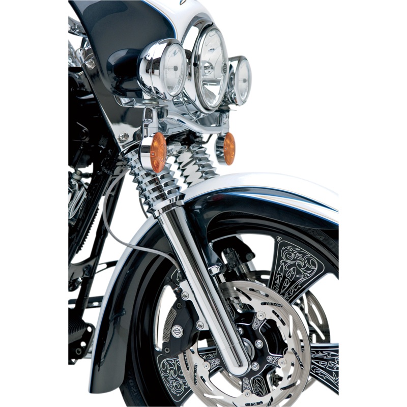 ARLEN NESS Hot Legs Fork Legs – Dual Disc – Smooth – Chrome – ’08-’13 FLT Dual-Disc Hot Legs Fork Legs