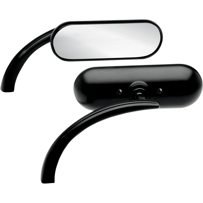 ARLEN NESS Oval Mirror – Black – Left Micro-Mirror  Mini Oval