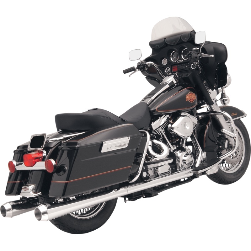 BASSANI XHAUST Megaphone Mufflers – Chr/Blk – Fluted – Performance Baffle Megaphone Slip-On Mufflers