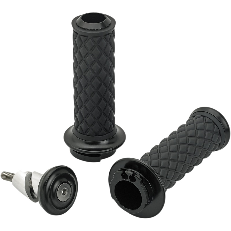 BILTWELL Black Alumicore Grips for TBW Alumicore Grips