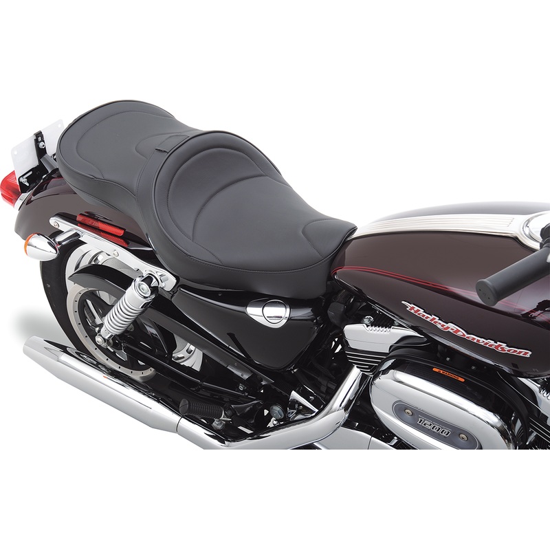 DRAG SPECIALTIES SEATS Low Profile Seat – Flame Stitched – XL 04+ Low-Profile  Touring Seat  Flame Stitched