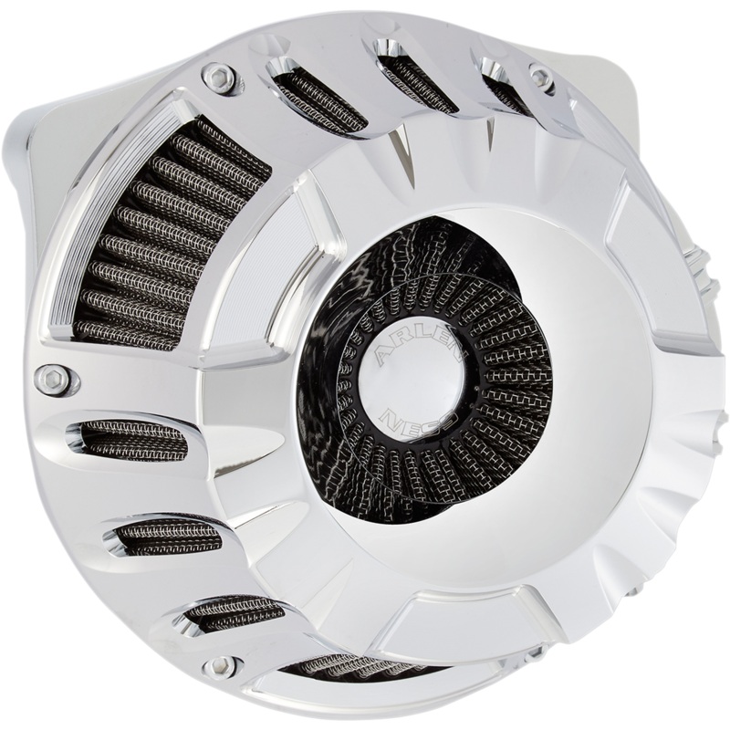 ARLEN NESS Air Cleaner Deep-Cut99-16 Big Twin Chrome Inverted Series Air Cleaner Kit  Deep Cut