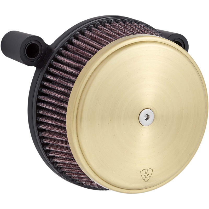 ARLEN NESS Air Cleaner – Sucker – Brass Big Sucker Stage I Air Filter Kit with Standard Filter  Brass