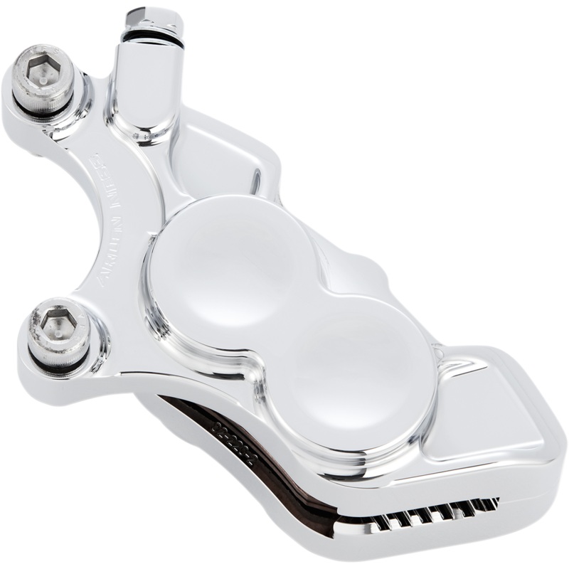 ARLEN NESS 4-Piston Caliper – Front Right – 11.8 – Chrome Ness Tech Four-Piston Caliper