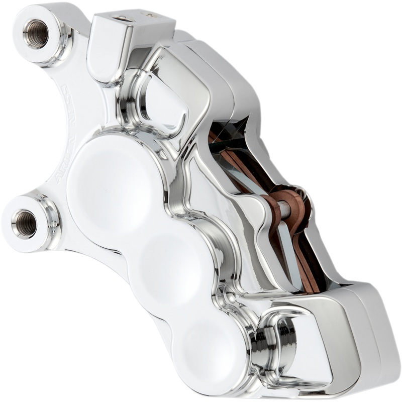 ARLEN NESS 6-Piston Caliper – Front Left – Chrome – 11.8 Ness Tech Six-Piston Differential Bore Caliper