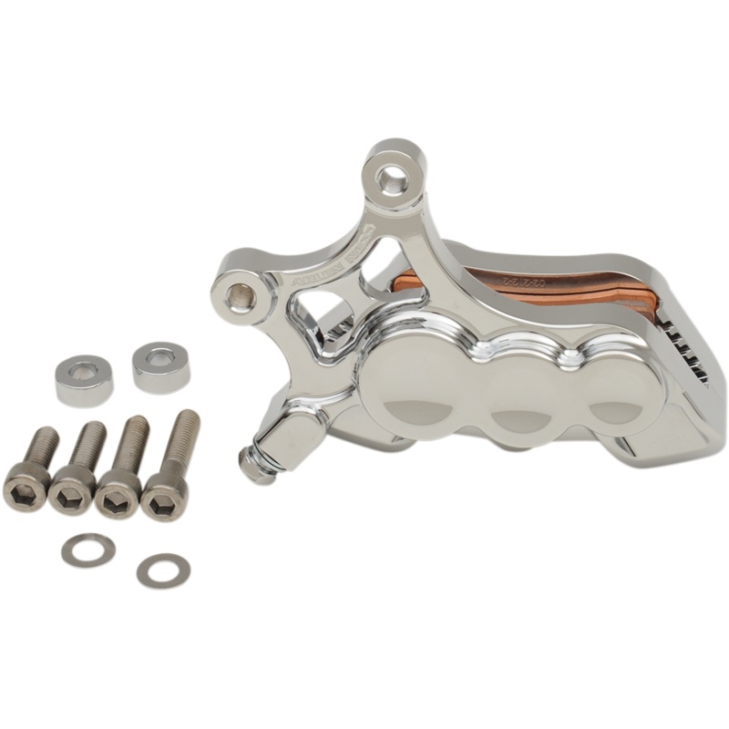 ARLEN NESS 6-Piston Caliper – Front Right – Chrome – 14 Ness Tech Six-Piston Differential Bore Caliper