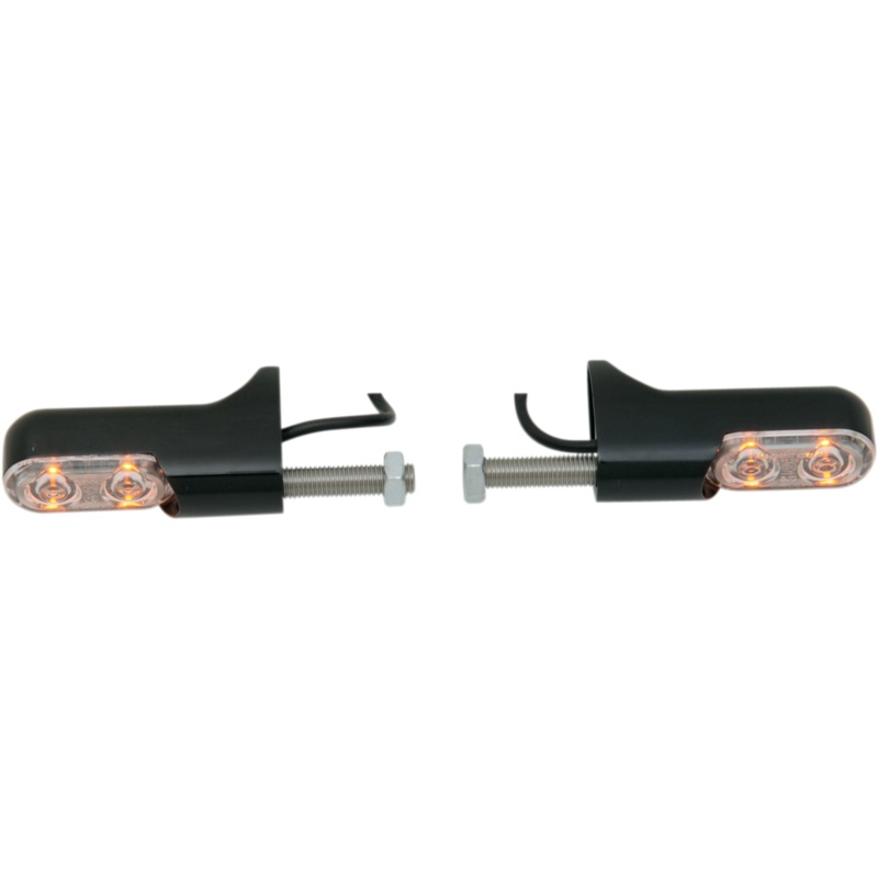ARLEN NESS Accessory Marker Lights – Amber/Rear – Black Bolt-On Turn Signals with Power LEDs  Rear