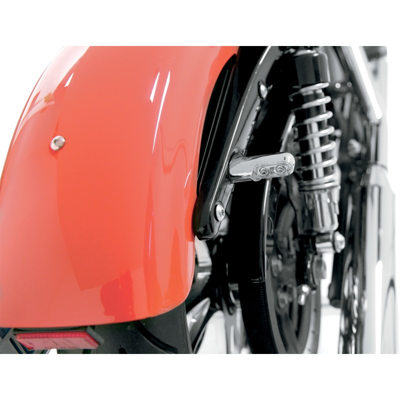 ARLEN NESS Accessory Marker Lights – Amber/Rear – Chrome Bolt-On Turn Signals with Power LEDs  Rear