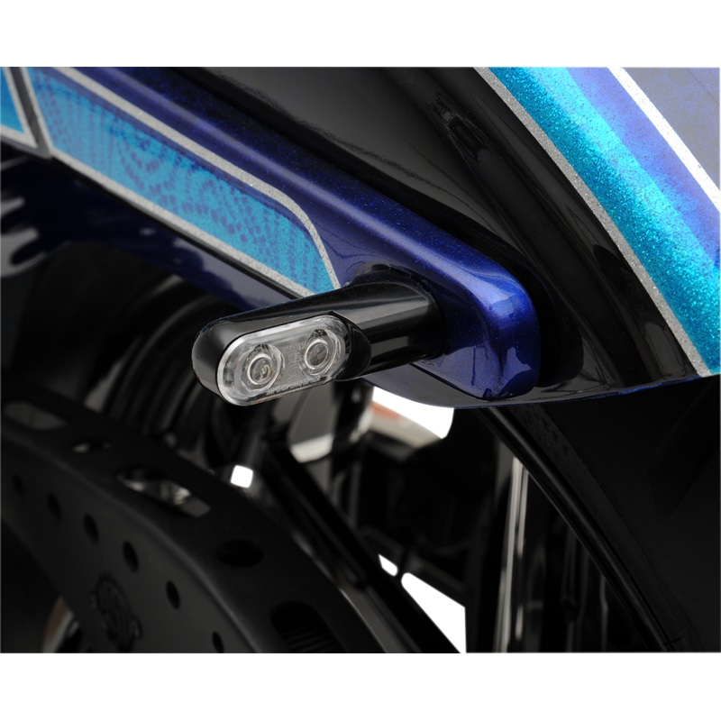 ARLEN NESS Accessory Marker Lights – Red/Rear – Black Bolt-On Turn Signals with Power LEDs  Rear