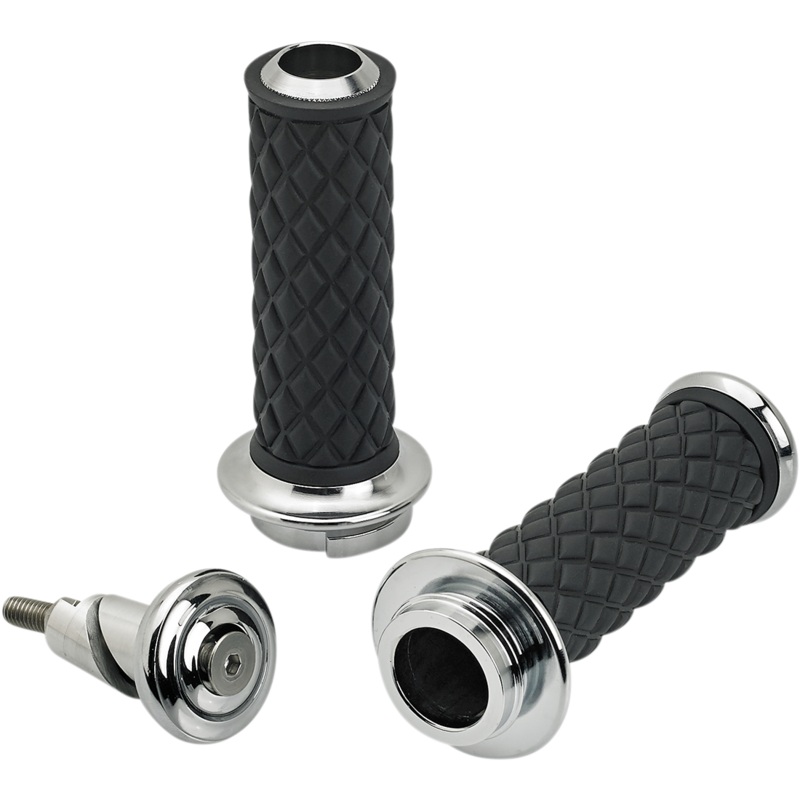 BILTWELL Chrome Alumicore Grips for TBW Alumicore Grips