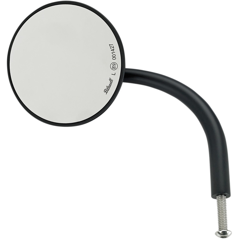 BILTWELL Mirror – Round – Black Utility Mirror  Black, Screw-In